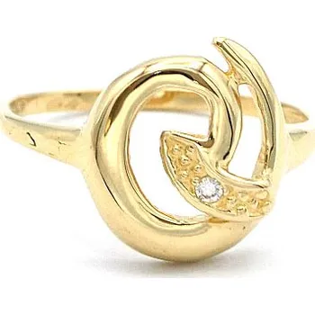 Prsten Zlatý prsten spirála se zirkonem 1,70g