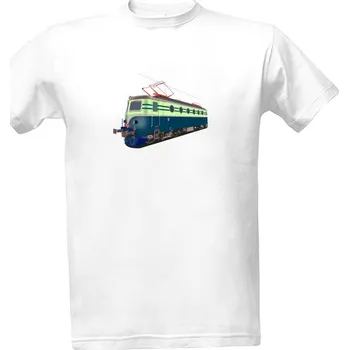 Pánská móda Tričko s potiskem Lokomotiva E499.0 "bobina" modrá pánské