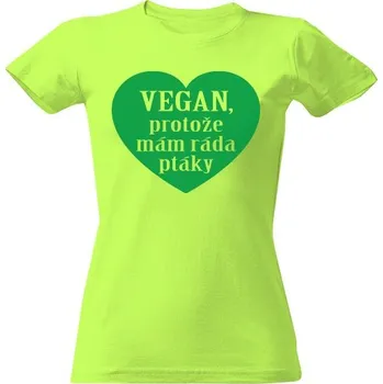 Dámské tričko Tričko s potiskem Vegan má rád ptáky dámské