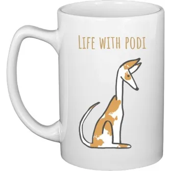 Hrnek velký s potiskem Podenco sedící