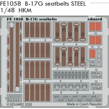 Plastikový model Eduard 1/48 B-17G seatbelts STEEL (HKM)