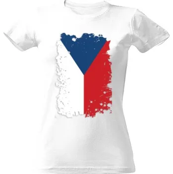 Dámské tričko Tričko s potiskem MS v hokeji - Česká vlajka 2 - dámské dámské