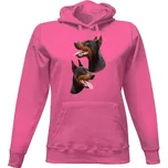 Dámská mikina s kapucí s potiskem Dobrman dámské