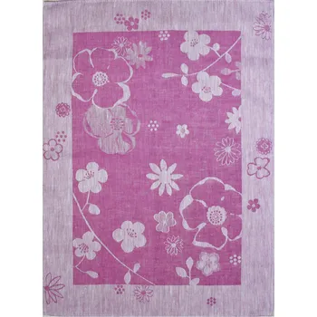 Utěrka Snový svět Okvětní lístky fialové - lněná utěrka