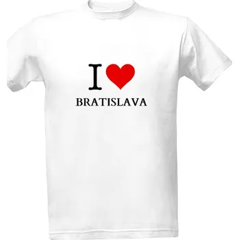 Tričko s potiskem Tričko I LOVE BRATISLAVA pánské