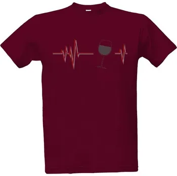 Pánské oblečení Tričko s potiskem wine heartbeat pánské
