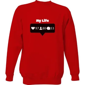 Pánská mikina Mikina bez kapuce Unisex s potiskem Instagram Life Mikina pánské