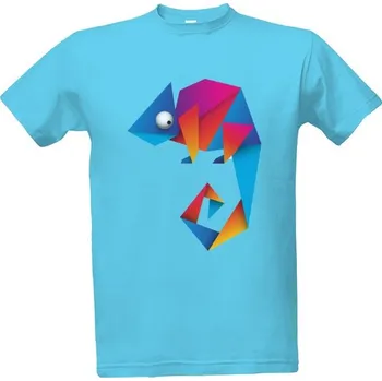 Tričko s potiskem Origami - Chameleon pánské