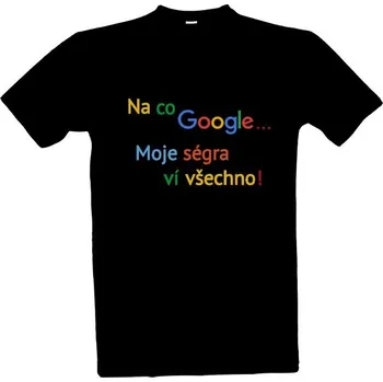 Tričko s potiskem na co google...moje ségra ví všechno! pánské