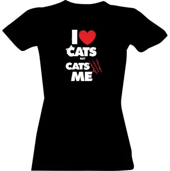 Dámské tričko Tričko s potiskem Cats hate me - Dámské dámské