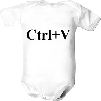 Kojenecký body Dětské body s potiskem Ctrl+V černý potisk dětské