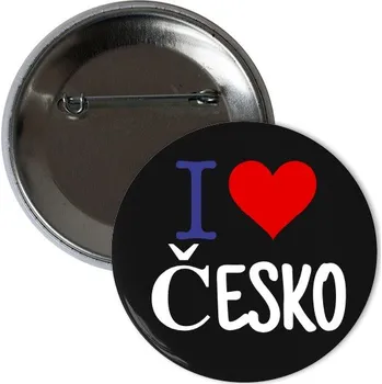 Odznáček s potiskem I love Česko