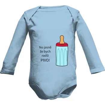 Kojenecký body Dětské body Long s potiskem Radši pivo! dětské