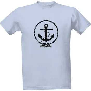 Pánská móda Tričko s potiskem Kotva černá pánské