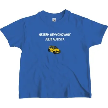 Pánské tričko Tričko s potiskem MODRÉ - AUTÍČKO ŽLUTÉ AUTISTA dětské