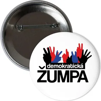 Odznáček s potiskem Žumpa Placka - Bílá