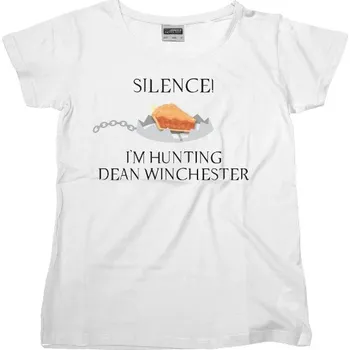 Dámské tričko Tričko s potiskem Hunting Dean Winchester černé dámské