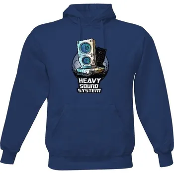 Pánská mikina Pánská mikina s kapucí s potiskem Heavy sound system pánské