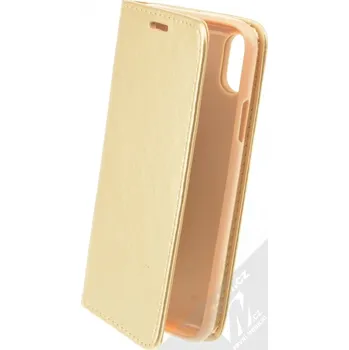 Pouzdro na mobilní telefon Forcell Magnet Book flipové pouzdro pro Apple iPhone X, iPhone XS zlatá (gold)