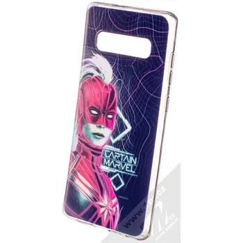 Pouzdro na mobilní telefon Marvel Kapitánka Marvel 013 TPU ochranný silikonový kryt s motivem pro Samsung Galaxy S10 Plus tmavě modrá (dark blue)