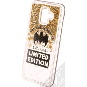 Pouzdro na mobilní telefon DC Comics Sand Batgirl 007 ochranný kryt s přesýpacím efektem třpytek s motivem pro Samsung Galaxy A6 (2018) průhledná zlatá (transparent gold)
