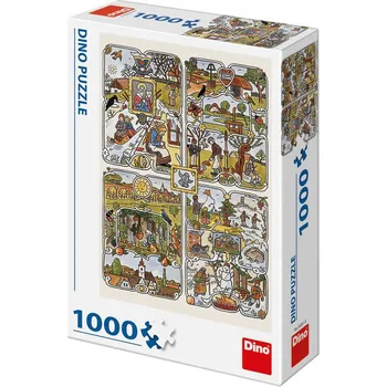 Puzzle Recenze Dino Josef Lada: Roční období 1000 dílků