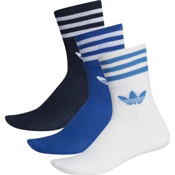 Pánské ponožky adidas Mid Cut Crew Sock 3 Pack modrá 35-38