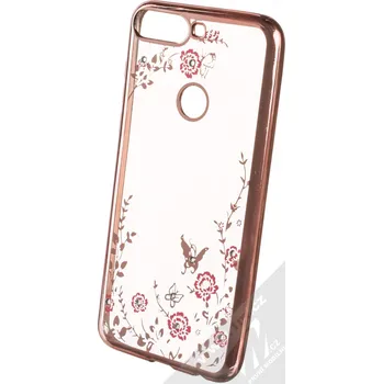 Pouzdro na mobilní telefon Forcell Diamond TPU ochranný kryt pro Huawei Y7 Prime (2018), Honor 7C růžově zlatá (rose gold)