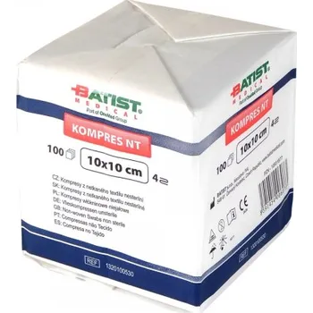 Kompres Netkaný kompres NT 10 x 10 cm, nesterilní – 100 ks