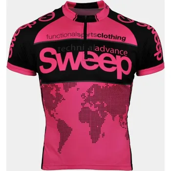 cyklistický dres CYKLISTICKÝ DRES SWEEP DĚTSKÝ- D014 RŮŽOVÝ DĚTSKÝ Velikost: 128