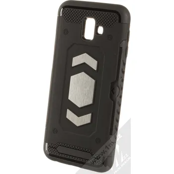 Pouzdro na mobilní telefon Forcell Magnet odolný ochranný kryt s kapsičkou a kovovým plíškem pro Samsung Galaxy J6 Plus (2018) černá (black)