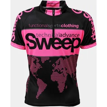 cyklistický dres CYKLISTICKÝ DRES SWEEP DĚTSKÝ- D014 ČERNO/RŮŽOVÝ DĚTSKÝ Velikost: 116