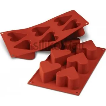 Nádoba na pečení Forma silikonová skup.6x velké Srdce Sleva 60Kč