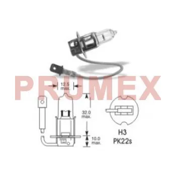 Autožárovka Žárovka Autolamp 12V H3 55W PK22s