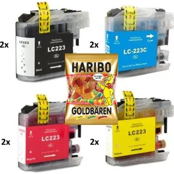 2x Multipack BROTHER LC-223 BK + CMY - kompatibilní + HARIBO 340g