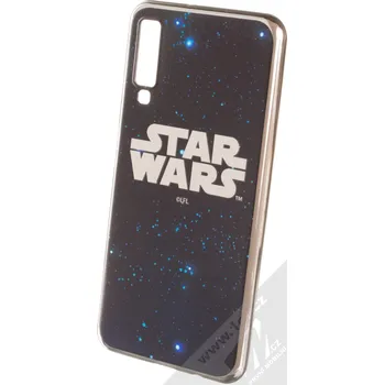 Pouzdro na mobilní telefon Star Wars Titulní Logo 003 TPU pokovený ochranný silikonový kryt s motivem pro Samsung Galaxy A7 (2018) tmavě modrá stříbrná (dark blue silver)