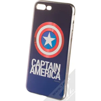 Pouzdro na mobilní telefon Marvel Kapitán Amerika 001 TPU pokovený ochranný silikonový kryt s motivem pro Apple iPhone 7 Plus, iPhone 8 Plus modrá stříbrná (blue silver)