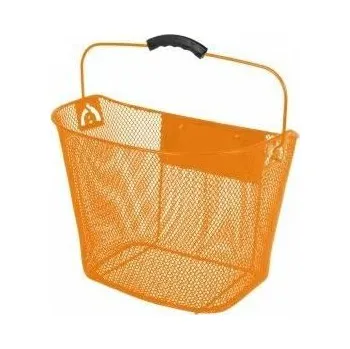 Košík na řídítka Ventura přední oválný s klipem 25,4 - 31,8 oranžový