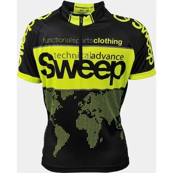 cyklistický dres CYKLISTICKÝ DRES SWEEP DĚTSKÝ- D014 ČERNO/ŽLUTÝ FLUO DĚTSKÝ Velikost: 146