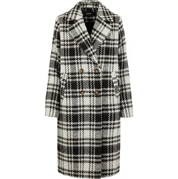 Dámský kabát Vero Moda Long Wool Jacket KI Black White