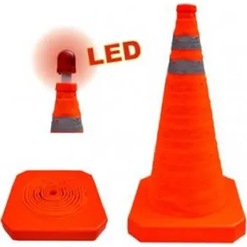 LED páska Skládací kužel s LED svítidlem 56 cm - bezpečnostní dopravní kužel