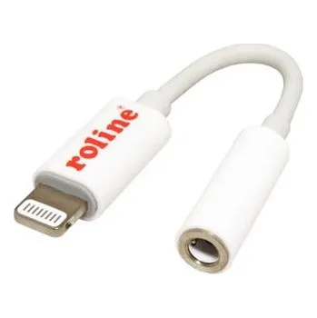 Sluchátka Roline Redukce pro sluchátka a mikrofon Lightning(M) - 4pólový jack3,5F, bílá - 12.03.3214