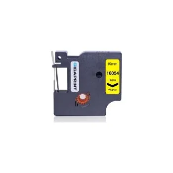 Pásek do tiskárny Gigaprint za páska DYMO 16054 19mm černý tisk/žlutý podklad, flexibilní - kompatibilní
