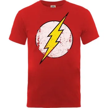 Pánské tričko Warner Bros DC Comics Flash Distressed Logo červené XL