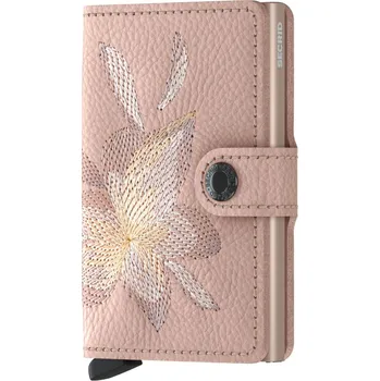 Peněženka Kožená peněženka SECRID Miniwallet Stitch Magnolia Rose růžová s výšivkou