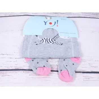 YO Punčocháče punčocháčky punčošky RA03 šedé se zebrou velikost oblečení - děti: 92/98