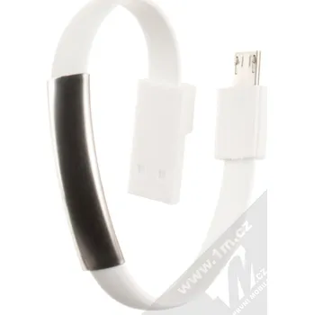 Datový kabel Blue Star Bracelet microUSB kabel bílý