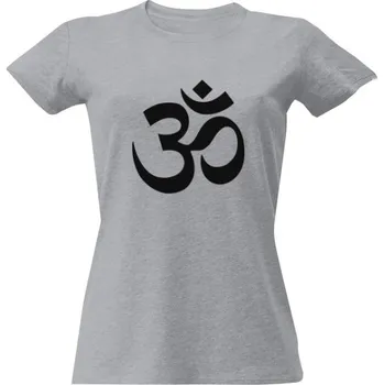 Dámské tričko Tričko s potiskem Symbol absolutna a sjednocení, óm (aum), mantra - černý znak dámské