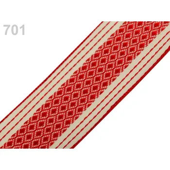 Stuha a.s. Plátnová stuha s drátem, šíře 40mm barva: červená