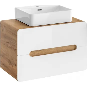 Koupelnový nábytek MAXMAX Bára pod umyvadlo dekor Gold craft dub, bílá lesklá